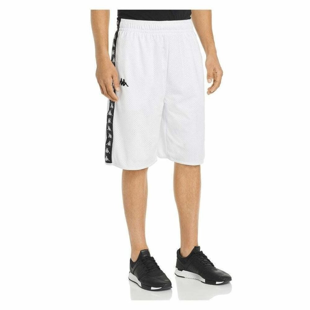 Kappa White Black 222 Banda Basaf Regular Fit Bermuda Shorts Size L